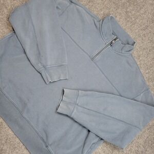 Gap Sweater Mens XL Blue Tight Knit Regular Fit 1/4 Zip Pullover Preppy Nerd